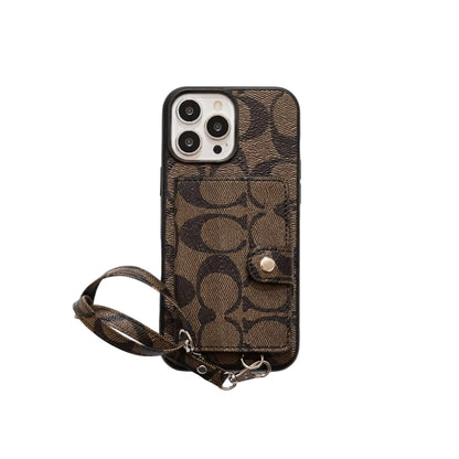 Coach Card Bag Leather Chain iPhone Case