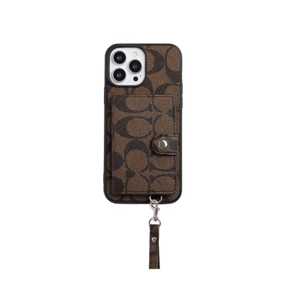 Coach Card Bag Leather Chain iPhone Case