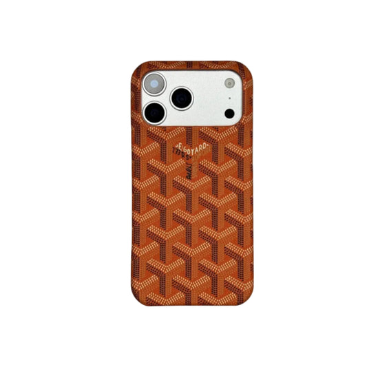 GYD Vintage Luxury Monogram Classic Orange Case for iPhone 12-18 Pro & Pro Max