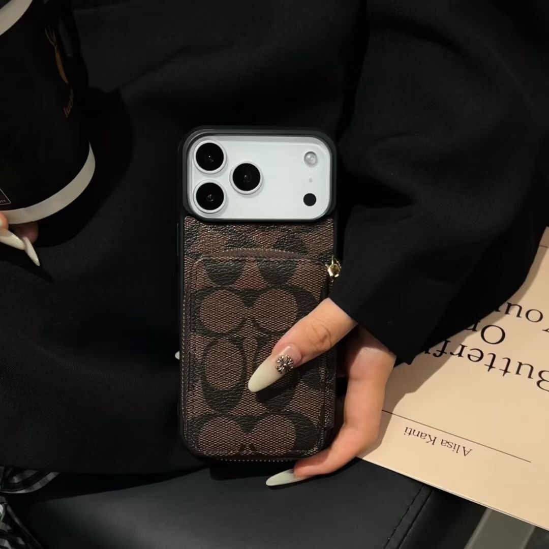 Luxury Leather Phone Case with Card Holder For iPhone 12-17