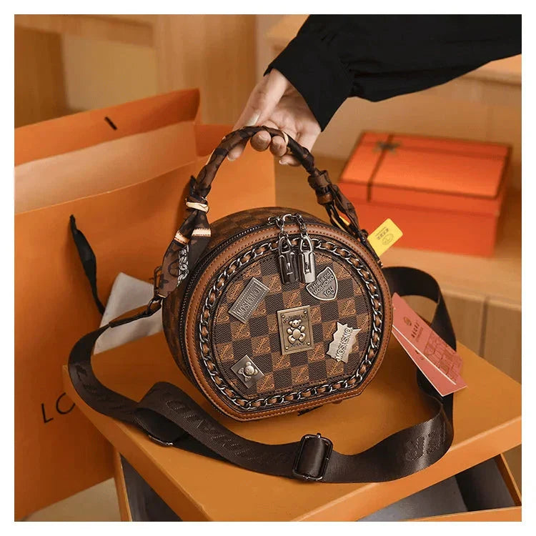Purse Fashion Retro Bear Badge Print Leather Roxy New