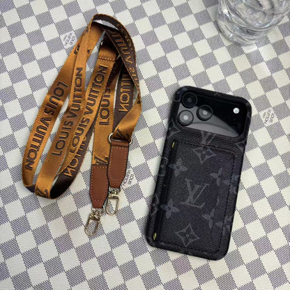 Monogram LV Leather Phone Case For iPhone 13-18 Pro & Pro Max
