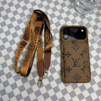 Monogram LV Leather Phone Case For iPhone 13-18 Pro & Pro Max