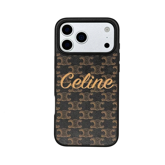 LUX CELINE IPHONE CASE MASSIVE LOGO BROWN FOR IPHONE 12-18 Pro & Pro Max