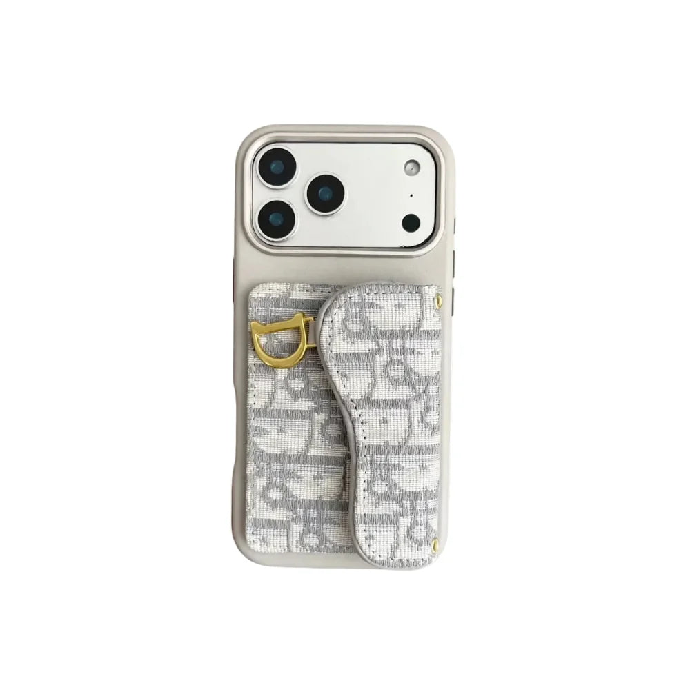 Dior Leather Phone Case With Card Holder For iPhone 17/ 16 / 15/ 14
