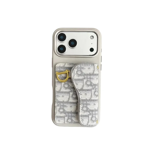 Dior Leather Phone Case With Card Holder For iPhone 17/ 16 / 15/ 14