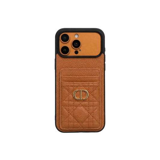 Luxury Quilted Leather Card Holder Case for iPhone 12-17