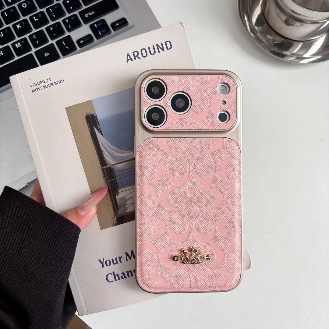 Luxury Coach Monogram Protective iPhone Case – Designer Leather Finish