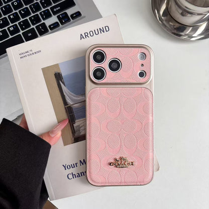 Luxury Coach Monogram Protective iPhone Case – Designer Leather Finish