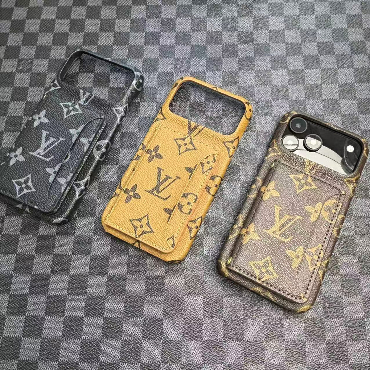 Monogram LV Leather Phone Case For iPhone 13-18 Pro & Pro Max