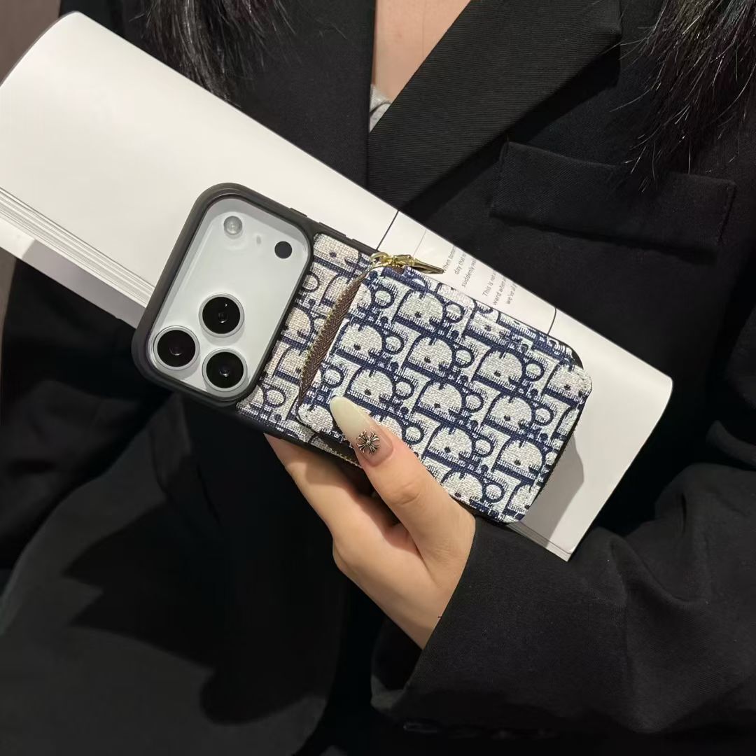 Dior Luxury iPhone Case Card Slot For iPhone 17 / 16 / 15 / 14