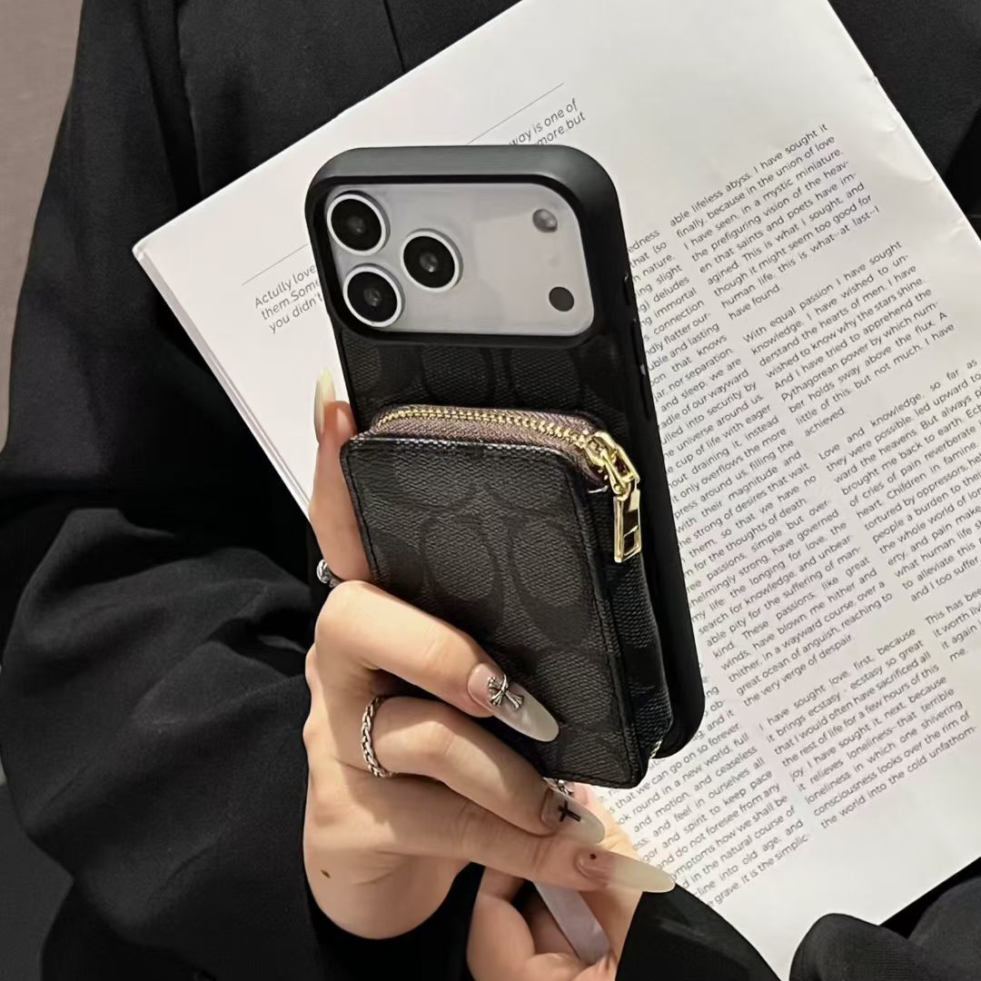 Luxury Leather Phone Case with Card Holder For iPhone 12-17