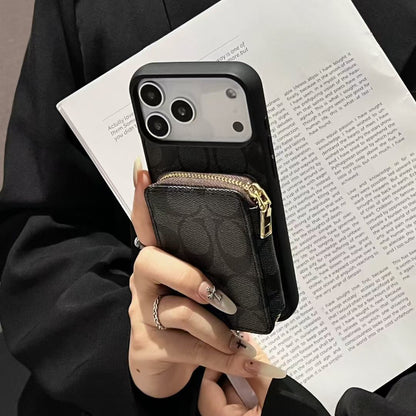 Luxury Leather Phone Case with Card Holder For iPhone 12-17