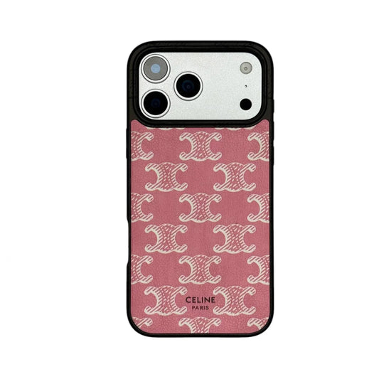 LUXURY CELINE IPHONE CASE CLASSIC PINK FOR IPHONE 12-18 Pro & Pro Max