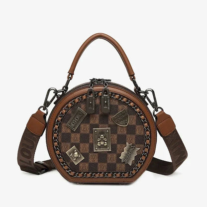 Purse Fashion Retro Bear Badge Print Leather Roxy New