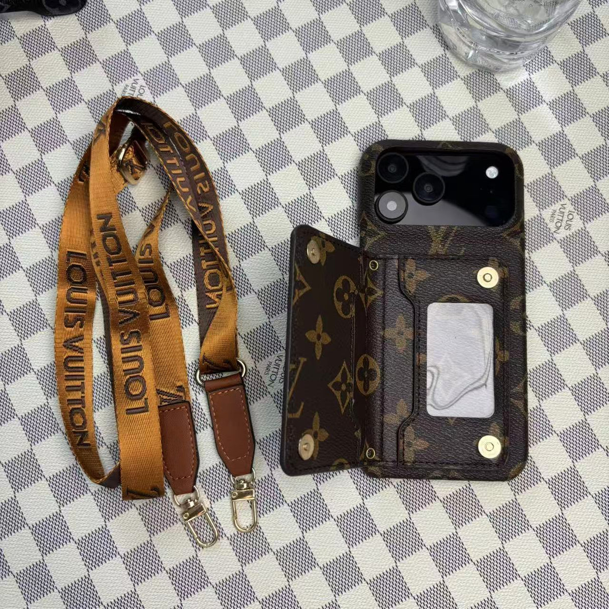Monogram LV Leather Phone Case For iPhone 13-18 Pro & Pro Max
