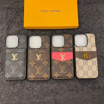 LUXURY MONOGRAM GENUINE LEATHER IPHONE CASE FLIP WALLET Roxy New 2