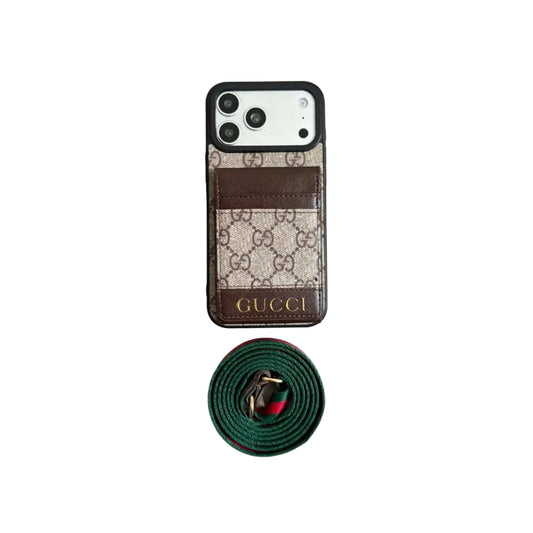 Luxury Designer Case with Round Pouch - iPhone 12-18 Pro & Pro Max