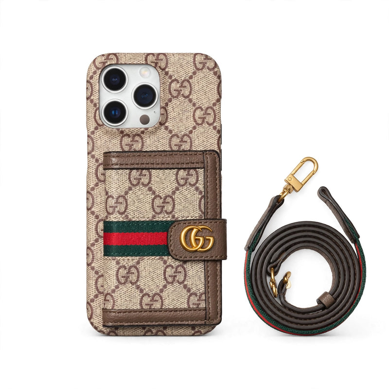 Ophidia Style Pocket Stripe Case with Coil Strap - iPhone 12-18 Pro & Pro Max