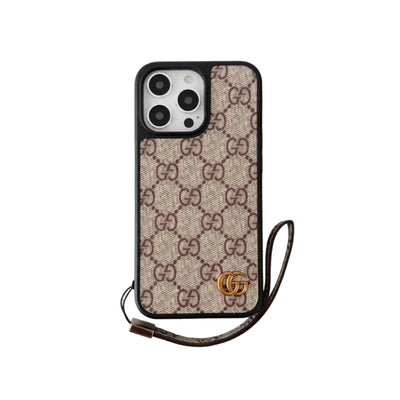 Luxury Hand Strap Signature Logo Case - iPhone 12-18 Pro & Pro Max