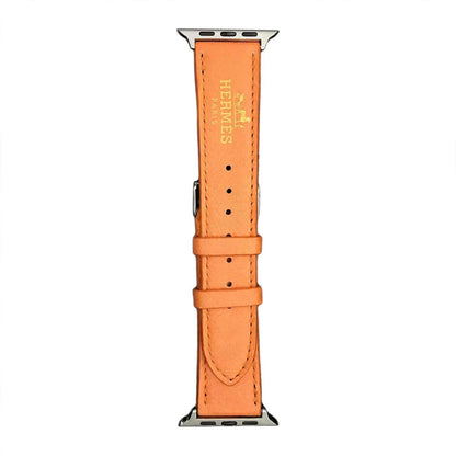 Apple Watch strap in glossy Hermes leather