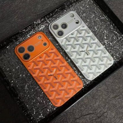 GYD Chevron Pattern Leather Case for iPhone 13-18 Pro & Pro Max
