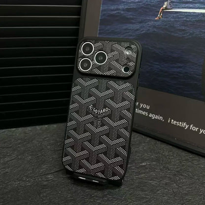 GYD Chevron Pattern Leather Case for iPhone 13-18 Pro & Pro Max