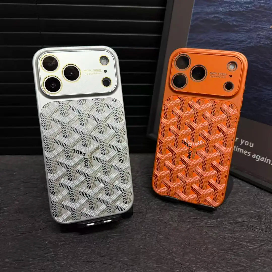 GYD Chevron Pattern Leather Case for iPhone 13-18 Pro & Pro Max