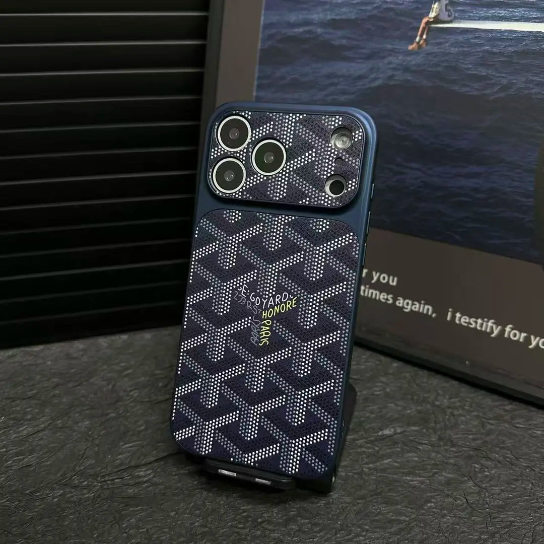 GYD Chevron Pattern Leather Case for iPhone 13-18 Pro & Pro Max