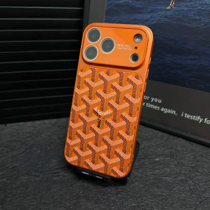 GYD Chevron Pattern Leather Case for iPhone 13-18 Pro & Pro Max