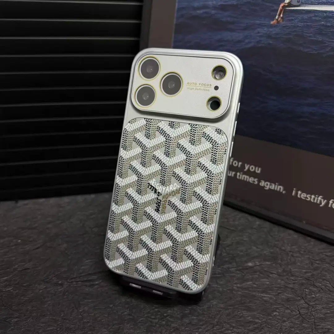 GYD Chevron Pattern Leather Case for iPhone 13-18 Pro & Pro Max