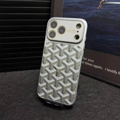GYD Chevron Pattern Leather Case for iPhone 13-18 Pro & Pro Max