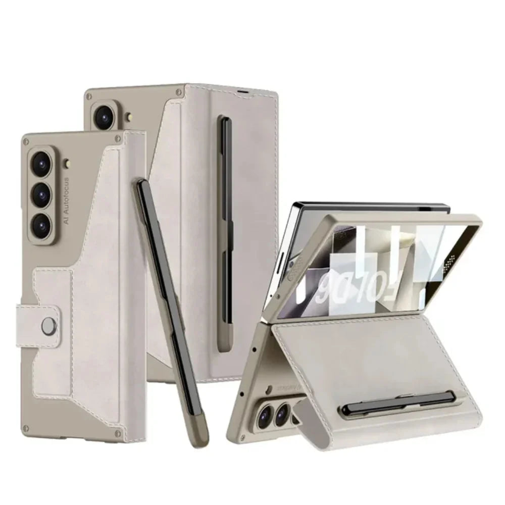 Armor Z Fold 6, 5, 4 Wallet, Pen slot, Leather Case theroxymob