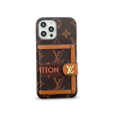 EMBROIDERED WALLET CARD HOLDER IPHONE CASE 13-18 Pro & Pro Max