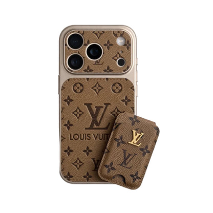 Classic Leather Monogram iPhone Case With magnetic Wallet