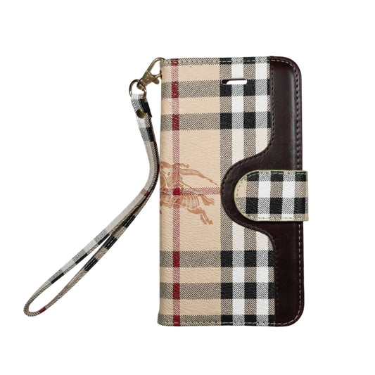 Burberry Phone Case Wallet Style For iPhone 12-17