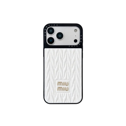 Luxury Matelassé Quilted Leather Phone Case for iPhone 13-18
