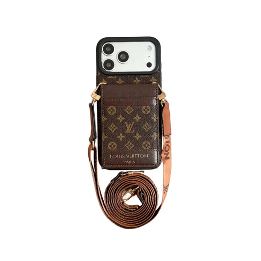 Luxury LV Phone case with card slot for iPhone 12-18 Pro & Pro Max
