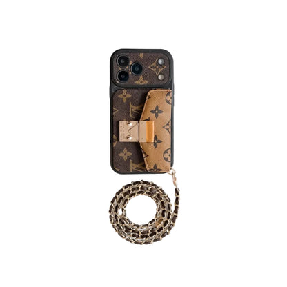 Luxury Monogram Crossbody Phone Bag for iPhone 12-18 Pro & Pro Max