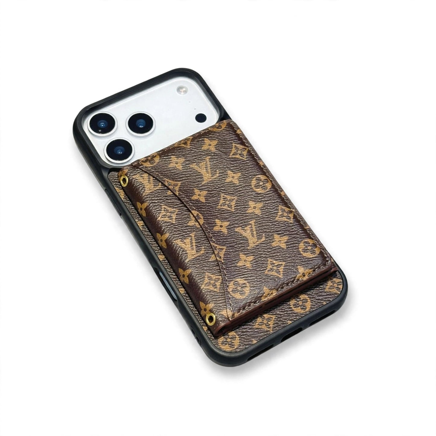 Luxury Card Holder Wallet LV Style Phone Case for iPhone 12-17 Series