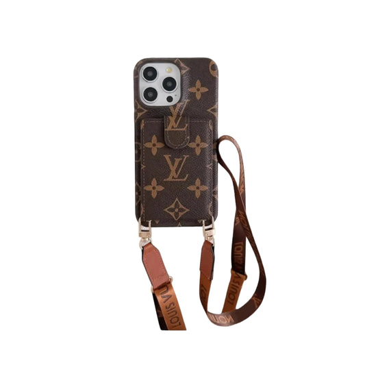 luxury iPhone Case Card Holder Detachable Lanyard