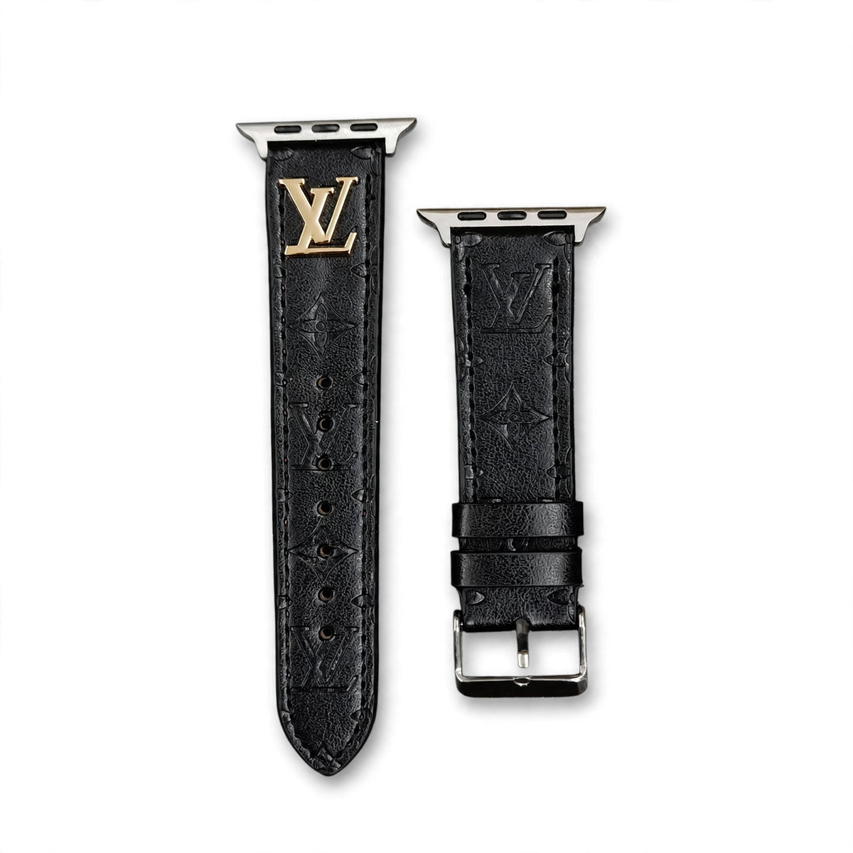 BAND METAL LOGO 3D EMBOSSED MONOGRAM LEATHER APPLE WATCH