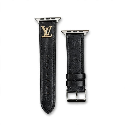 BAND METAL LOGO 3D EMBOSSED MONOGRAM LEATHER APPLE WATCH