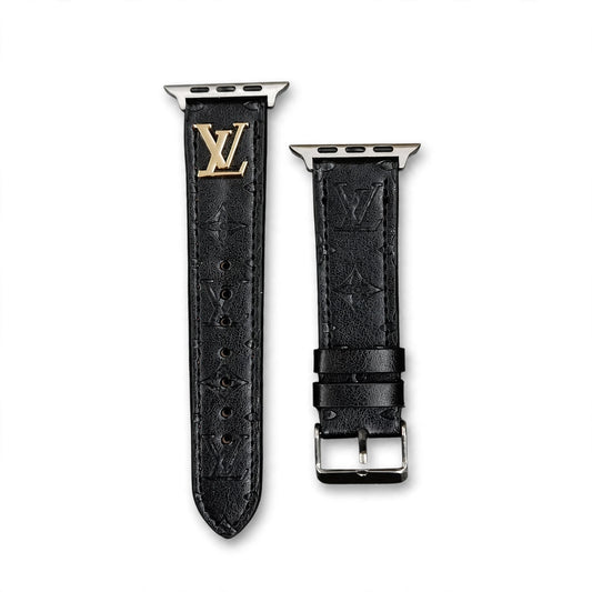 BAND METAL LOGO 3D EMBOSSED MONOGRAM LEATHER APPLE WATCH