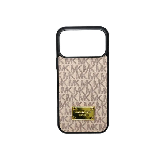 MK Leather Phone Case Metal Plate for iPhone 12-17