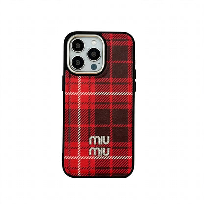 Strong Luxury Miu Miu Brand Phone Case for iPhone 13-17