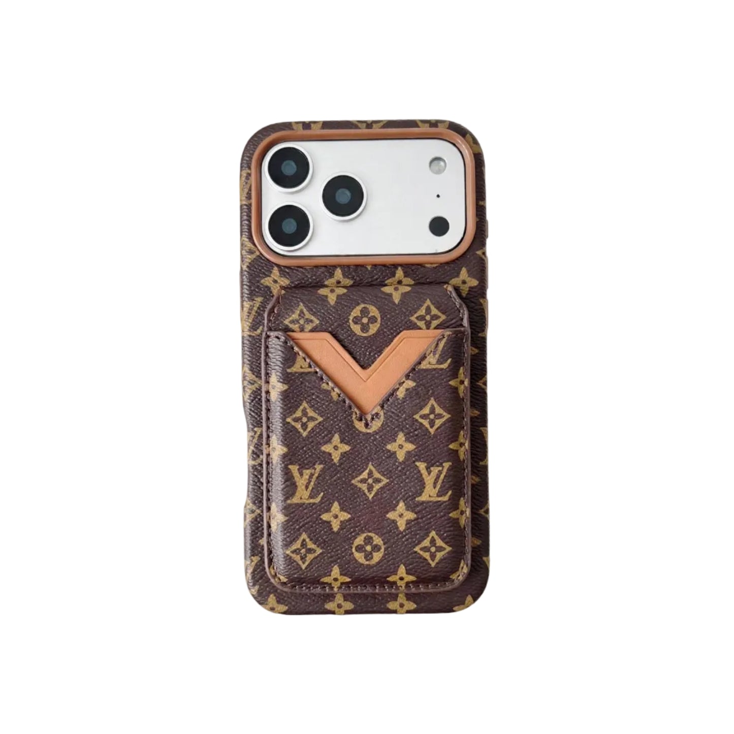Lv Leather Card Holder Phone Case For iPhone 13-17