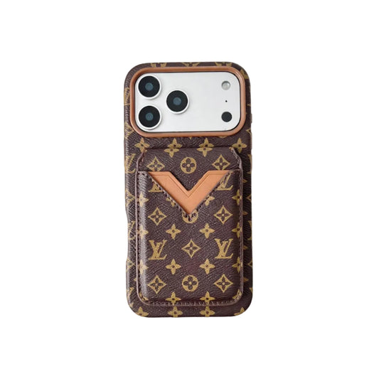 Lv Leather Card Holder Phone Case For iPhone 13-17