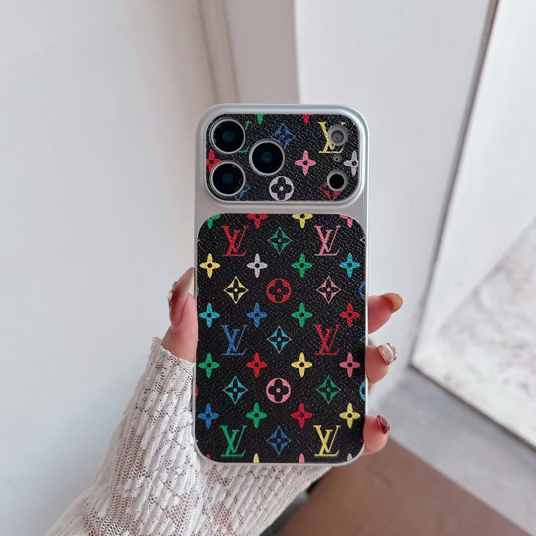 Multicolor Monogram LV-Style Phone Case for iPhone 13-18 Pro & Pro Max