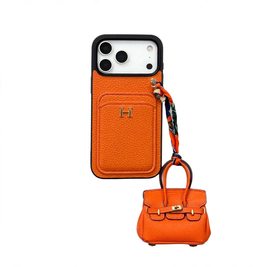 Designer Case with Mini Bag Charm & Strap - iPhone 12-18 Pro & Pro Max